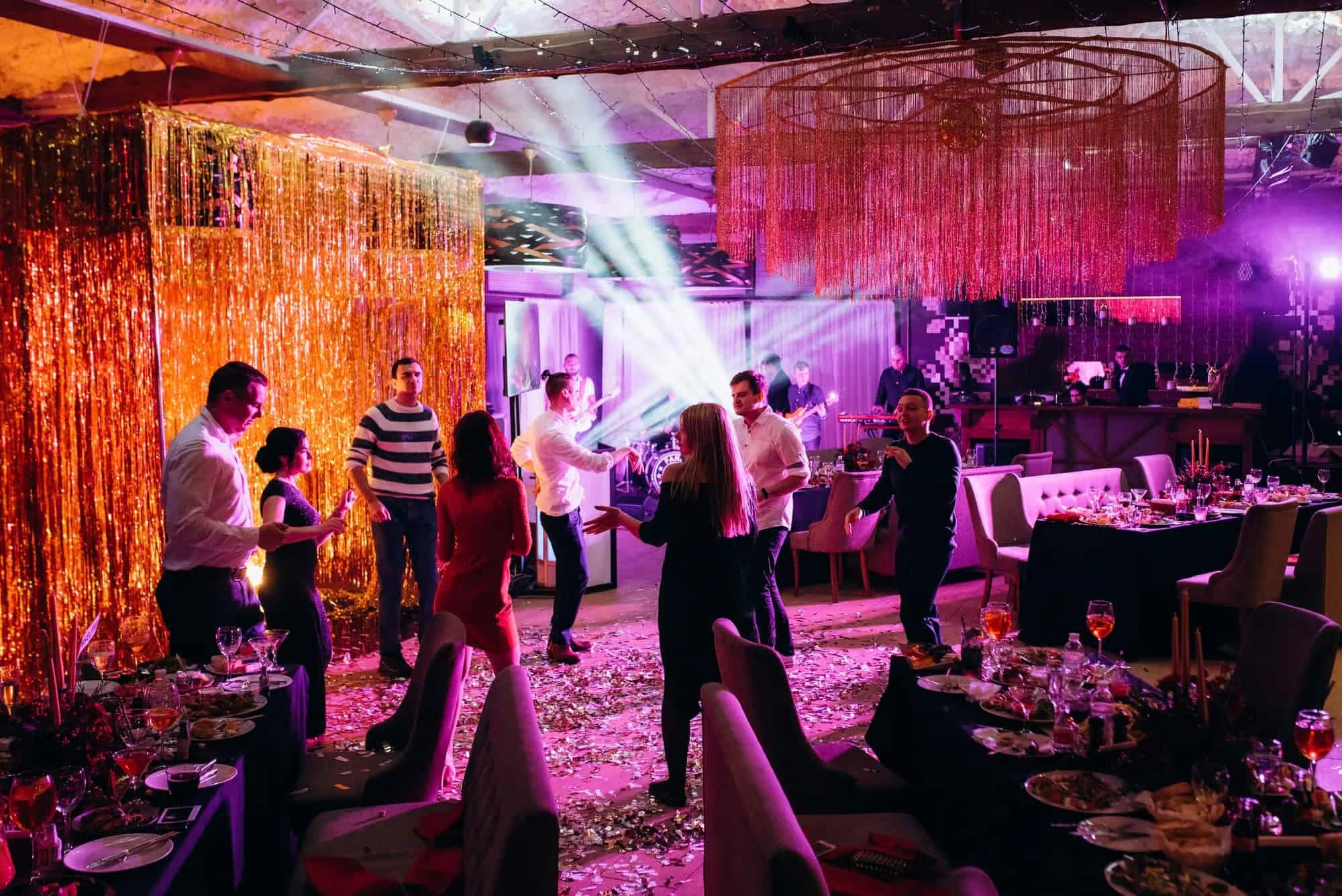 DJ lighting and sound at a wedding celebration